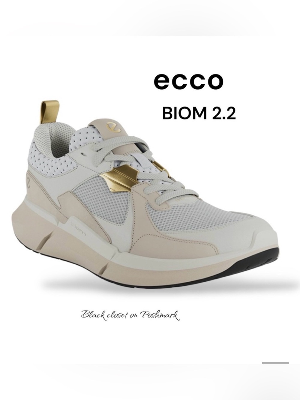 Ecco Women's Biom 2.2 Athletic Shoes - White and Gold
